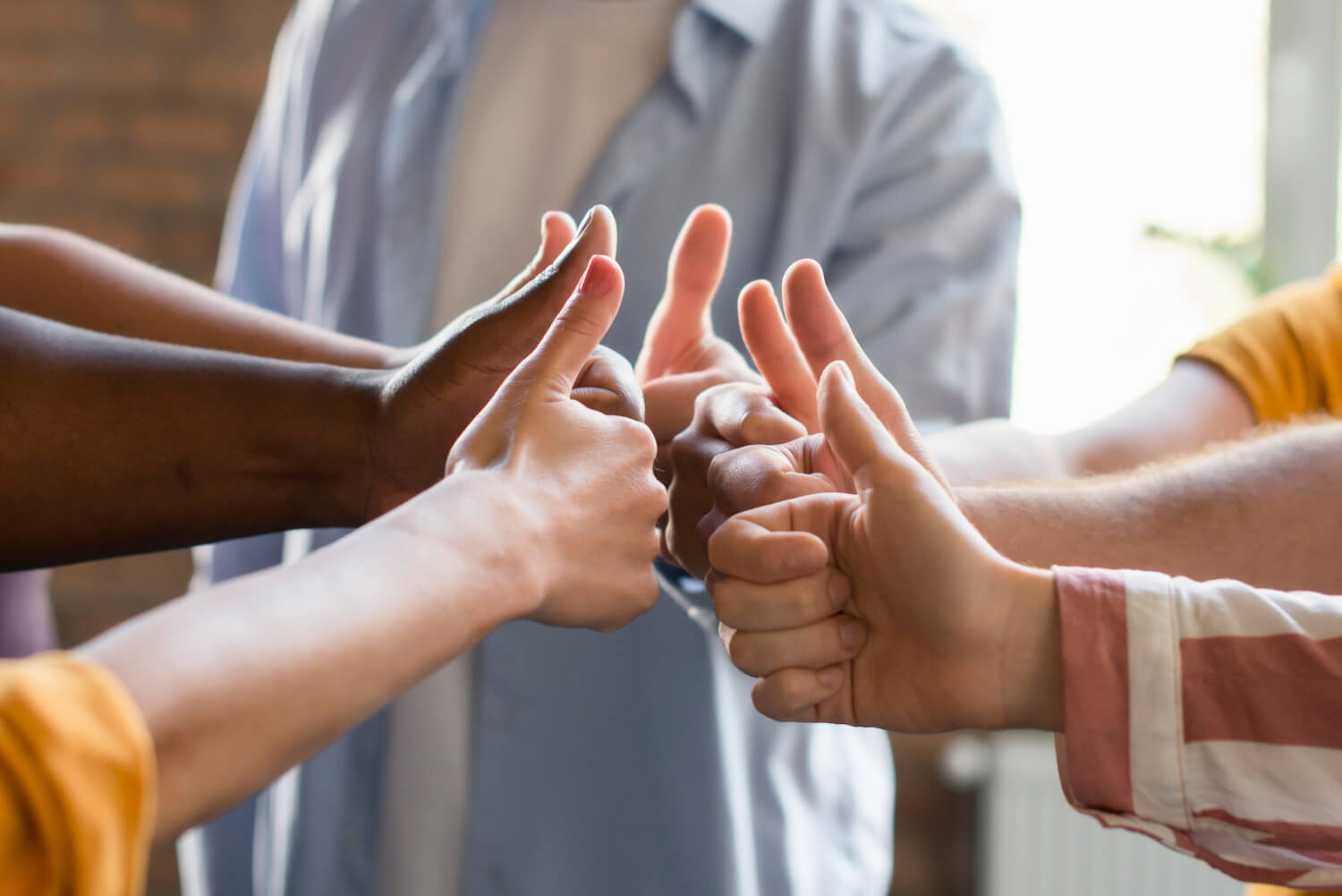 Group of friends gathering together